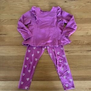 Splendid Lavender Pajama Set with Heart Design